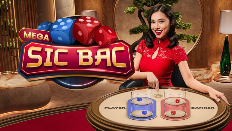 Live dealer rolling dice in Sic Bo Dadu studio on lotus88 login